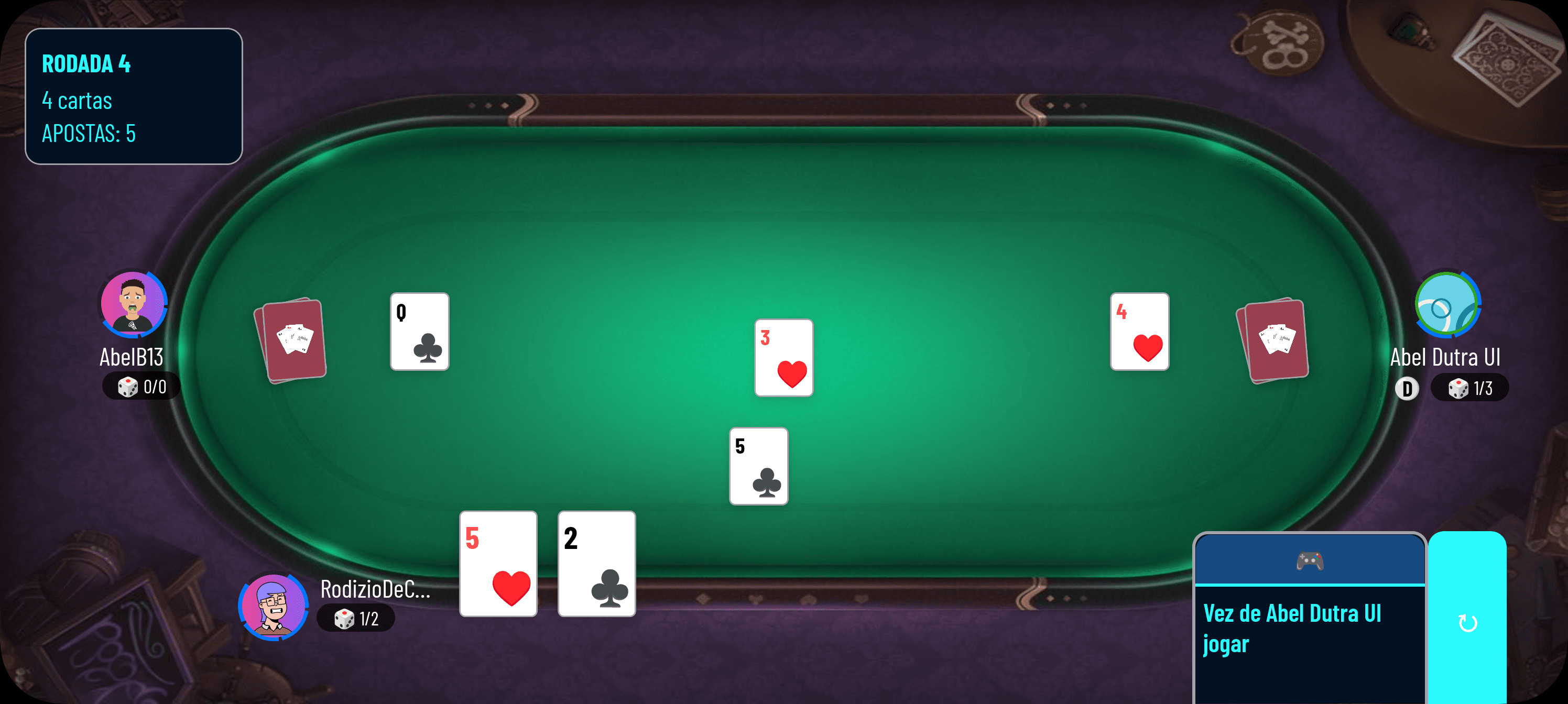 Tela de partida ranqueada do 4dinha